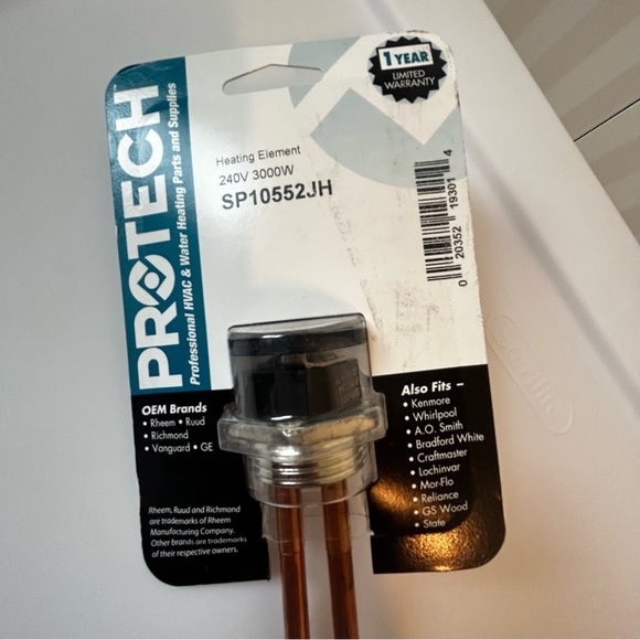 NWT Rheem water heater replacement element 240V/3000W Copper Resistor Element - Picture 2 of 5